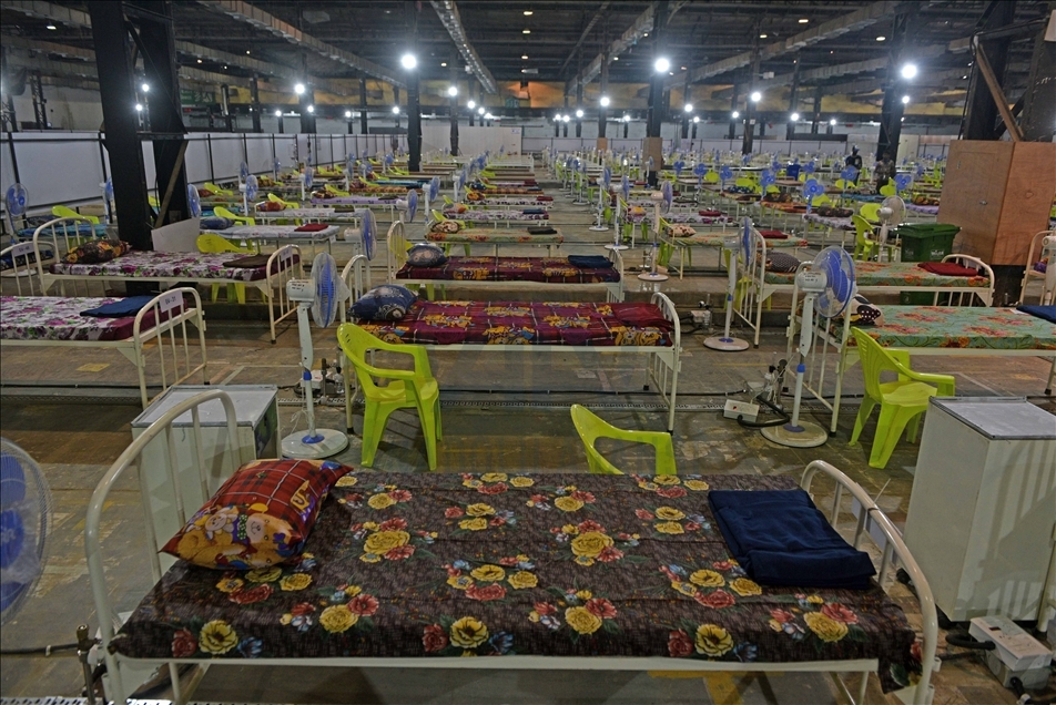 Beds newly-built hall for Covid-19 patients,