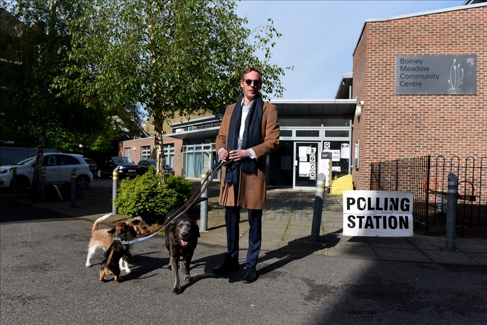 LONDON, ENGLAND - MAY 06: Laurence Fox casts his vote
