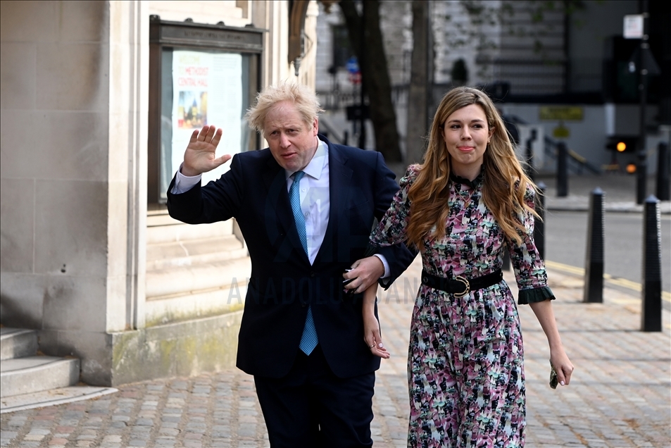 LONDON, ENGLAND - MAY 06: Prime Minister Boris Johnson voting