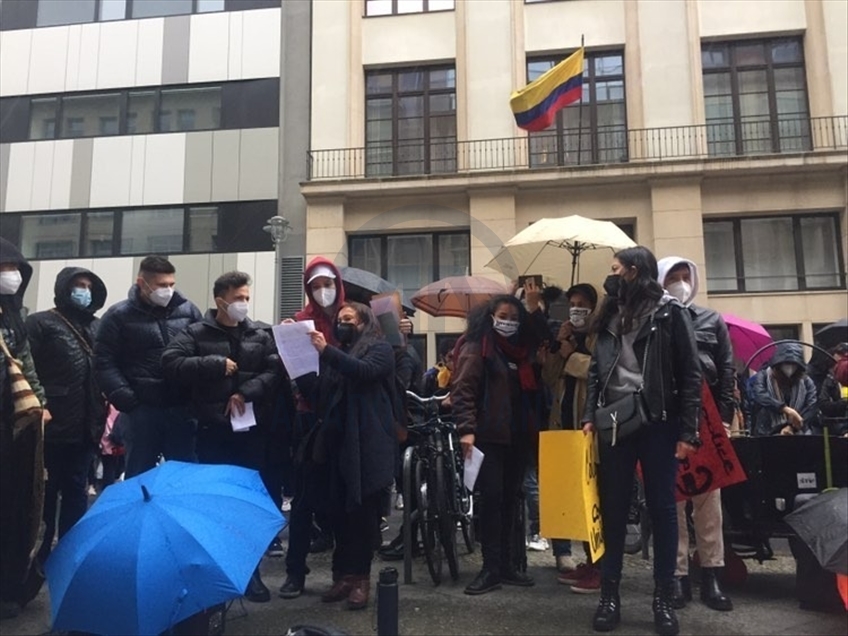 Colombianos apoyan el paro nacional desde Berlín, Alemania
