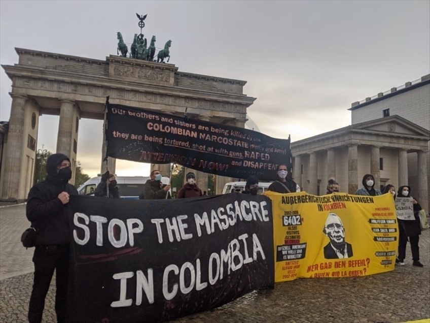 Colombianos apoyan el paro nacional desde Berlín, Alemania