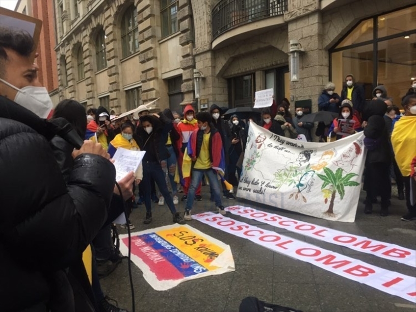 Colombianos apoyan el paro nacional desde Berlín, Alemania