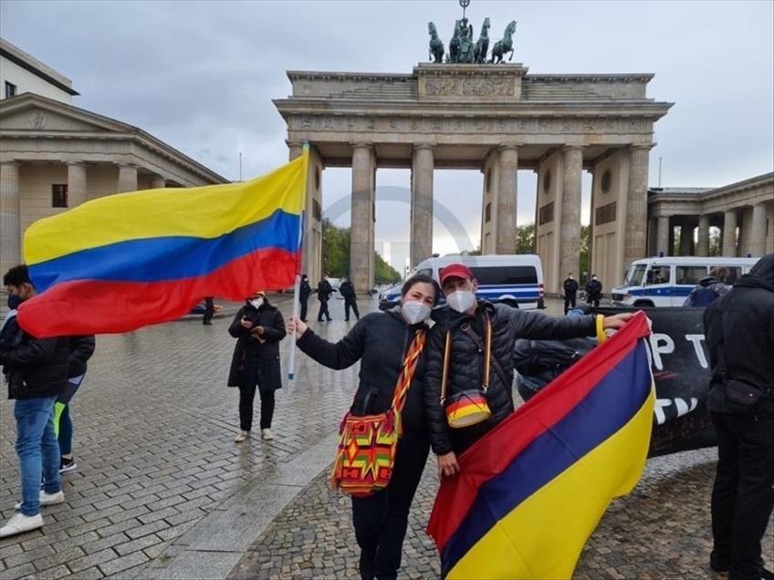 Colombianos apoyan el paro nacional desde Berlín, Alemania