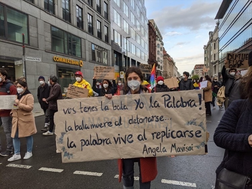 Colombianos apoyan el paro nacional desde Berlín, Alemania