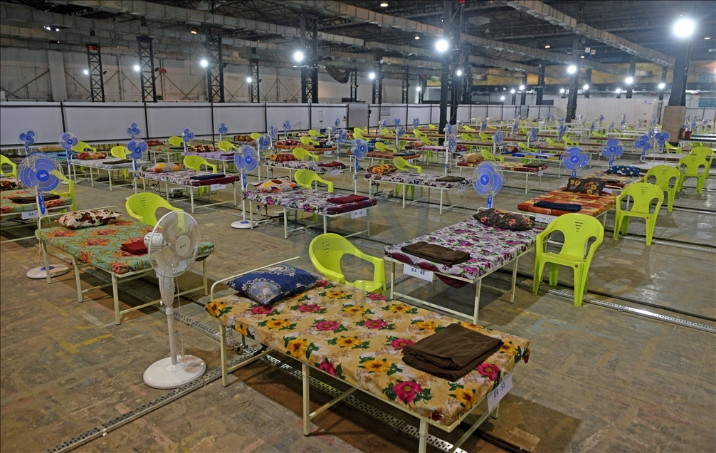 Beds newly-built hall for Covid-19 patients,