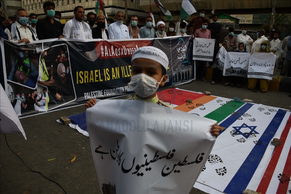 İsrail’in Filistinlilere yönelik saldırıları Pakistan'da protesto edildi