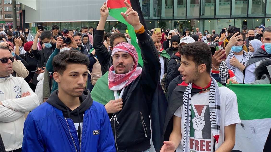 Hollanda'da İsrail’in Filistinlilere yönelik saldırıları protesto edildi