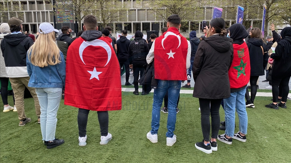 Hollanda'da İsrail’in Filistinlilere yönelik saldırıları protesto edildi