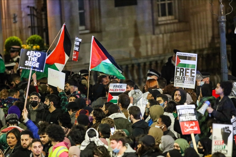 İsrail'in Gazze ve Mescid-i Aksa'ya saldırıları Londra'da protesto edildi 