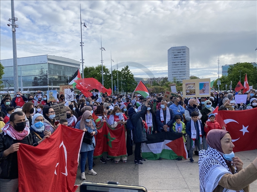 İsrail'in Mescid-i Aksa'ya yönelik saldırıları Cenevre'de Birleşmiş Milletler önünde protesto edildi