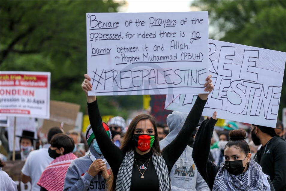 Israeli attacks on Palestinians protested in US capital Washington