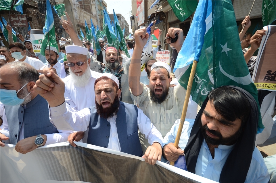 İsrail’in Filistin halkına yönelik saldırıları Pakistan'da protesto edildi