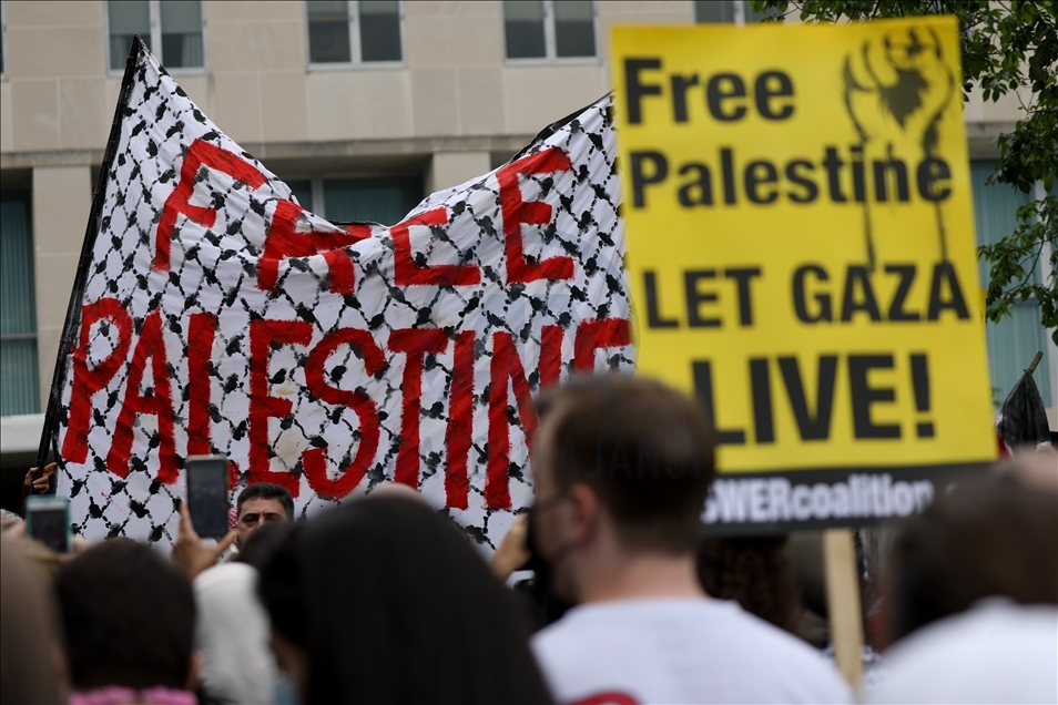 Thousands march in solidarity with Palestine in US capital