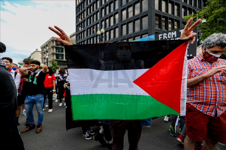 Washington sokaklarında binlerce kişi Filistin için yürüdü