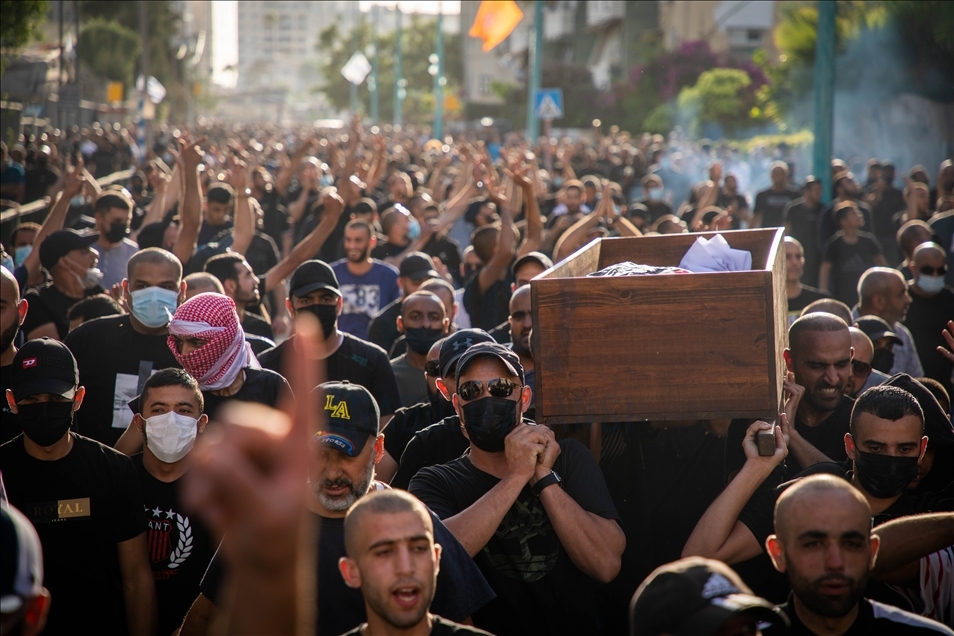 Funeral prayer for a Palestinian killed by Israeli gunman in Tel Aviv