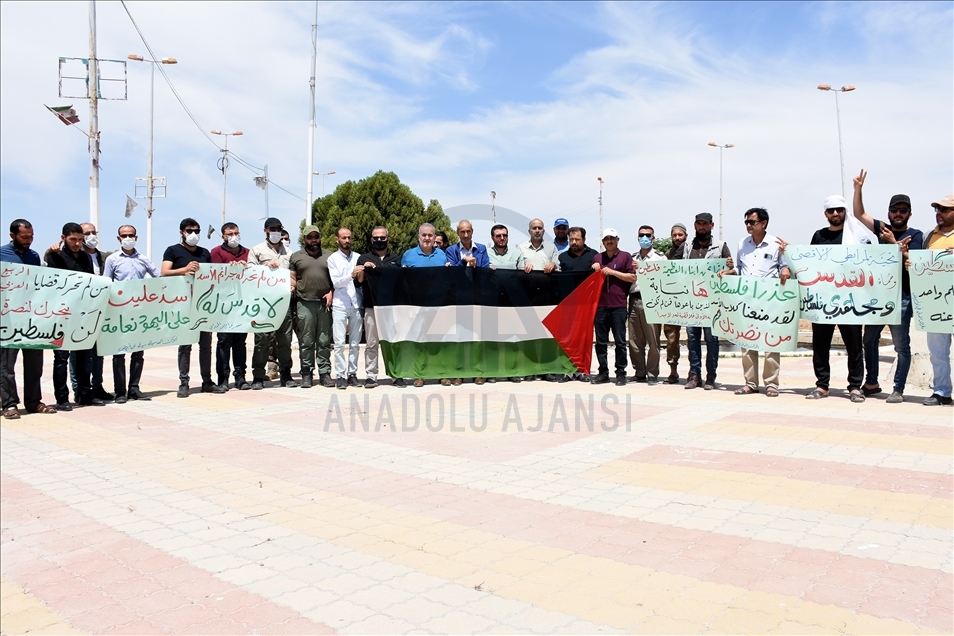 Tel Abyad halkı Filistinlilerin direnişine destek gösterisi düzenledi