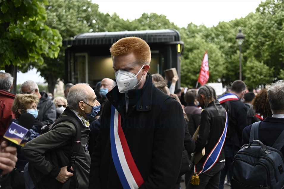 rally to "Protect the Palestinians of Jerusalem" evacuated by the police, at the Invalides in Paris on 12, May 2021
