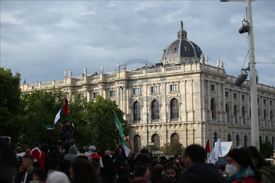 Avusturya’da İsrail’in Filistin’e yönelik saldırıları protesto edildi