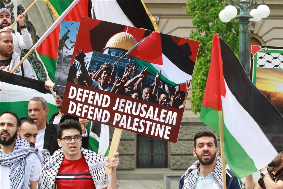 Protest in Serbia against Israeli forces' attacks in Al-Aqsa Mosque and Gaza Strip