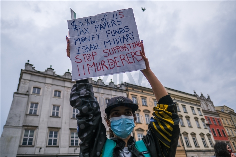Solidarity protest for Palestine in Krakow