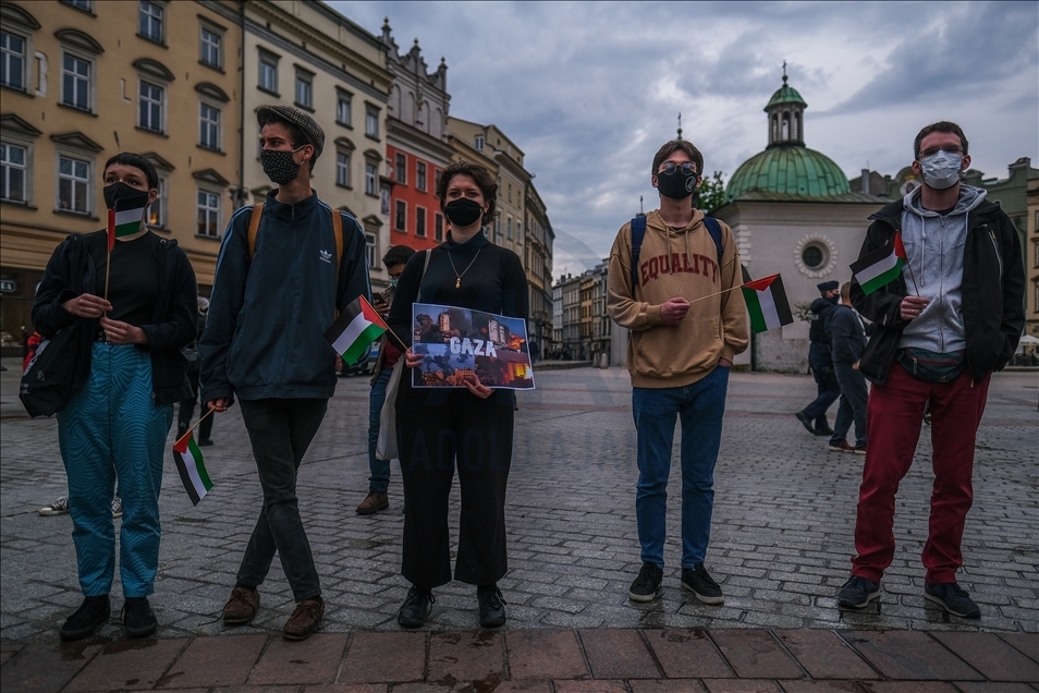 Solidarity protest for Palestine in Krakow