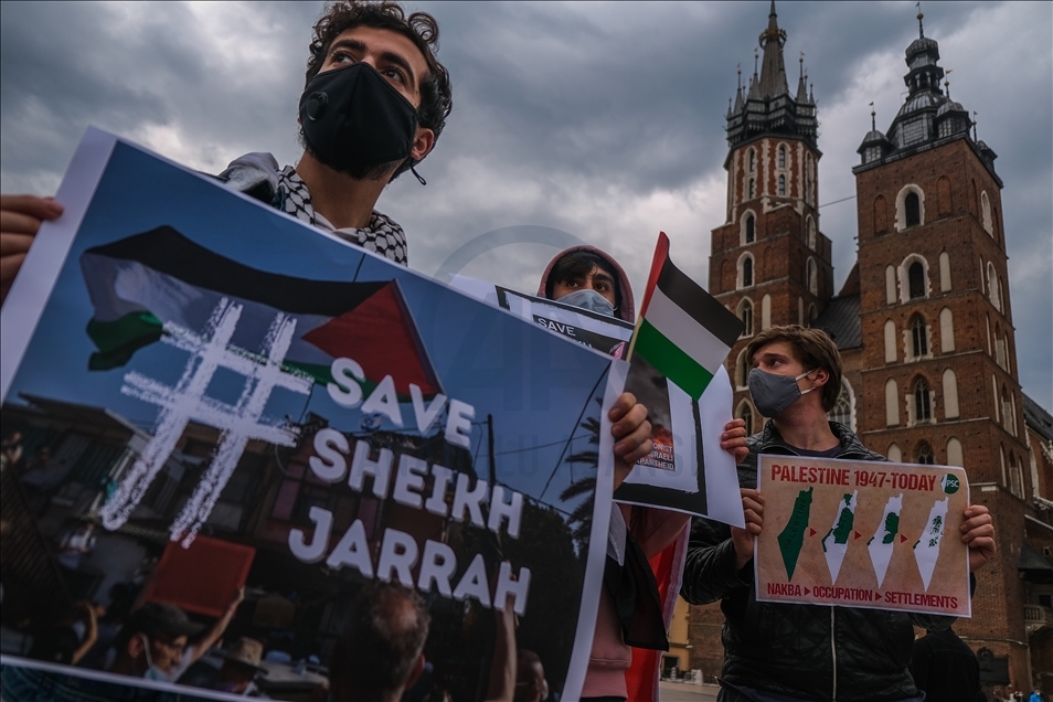 Solidarity protest for Palestine in Krakow