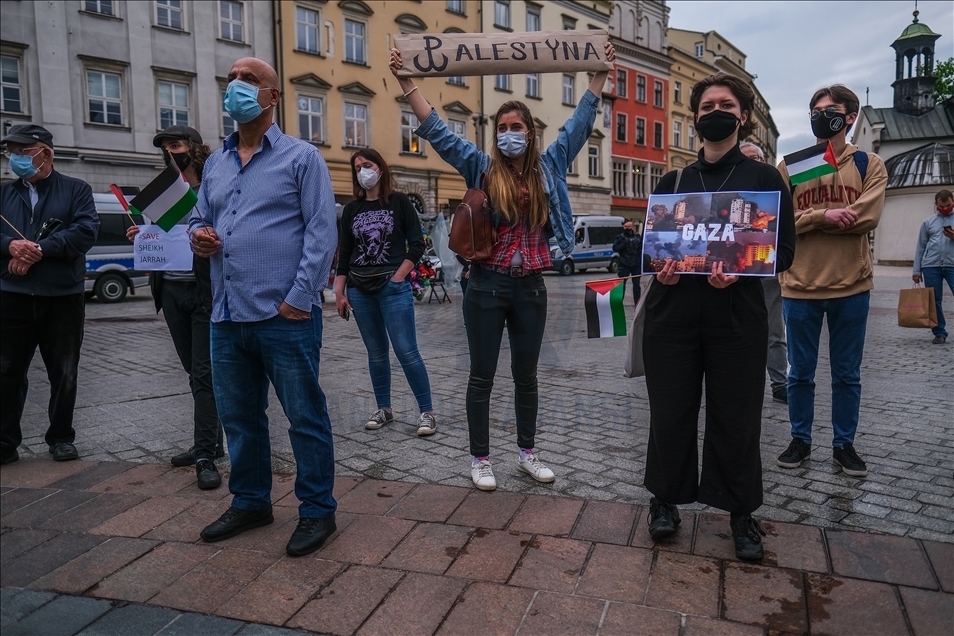 Solidarity protest for Palestine in Krakow