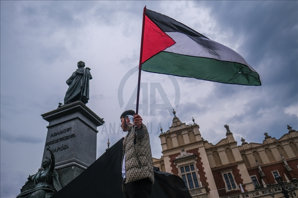 Solidarity protest for Palestine in Krakow