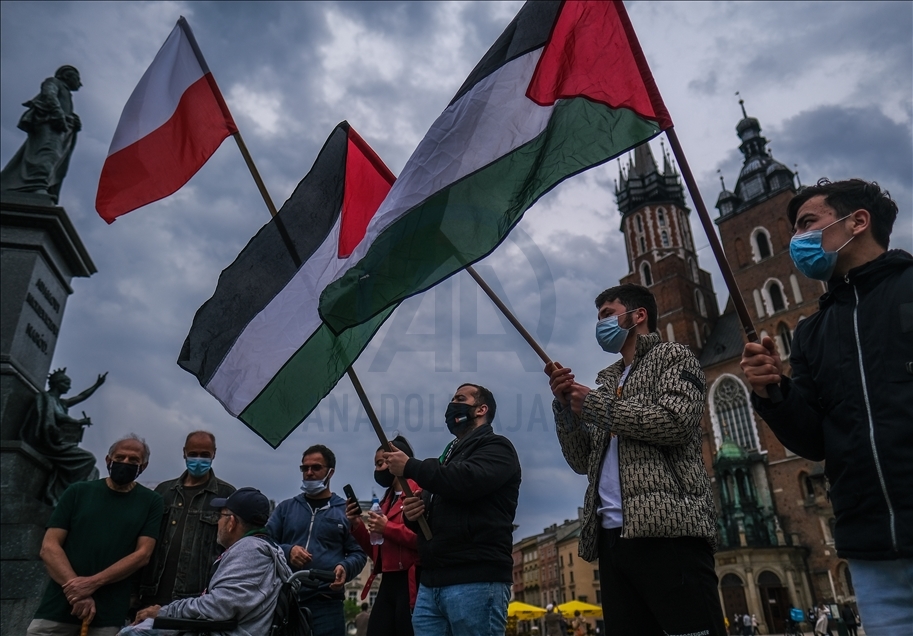 Solidarity protest for Palestine in Krakow