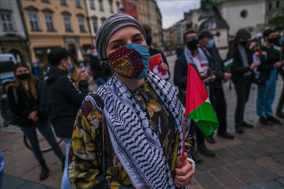Solidarity protest for Palestine in Krakow
