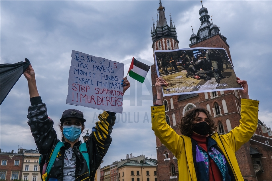 Solidarity protest for Palestine in Krakow