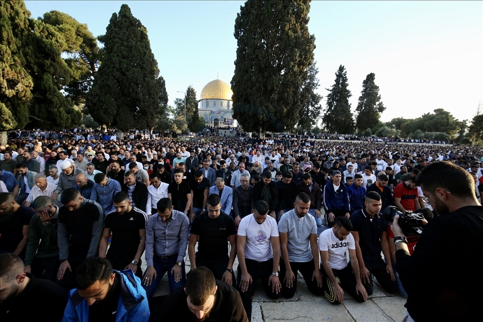 Eid al-Fitr prayer at Masjid al-Aqsa Compound