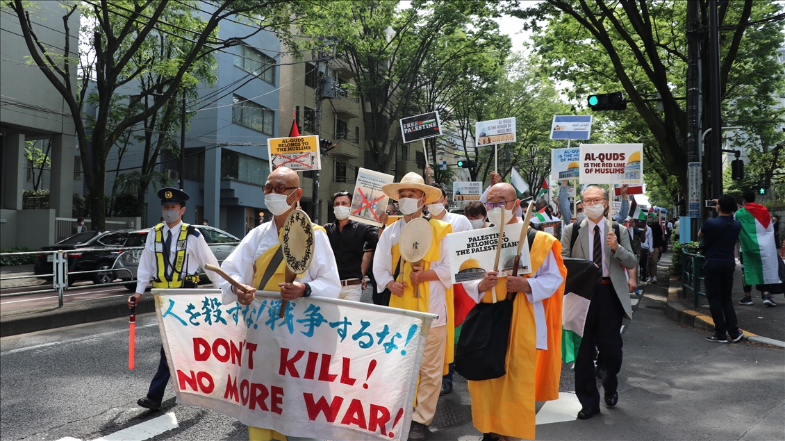 Japonya'da "Filistin Dayanışması ve Kudüs" gösterisi düzenlendi