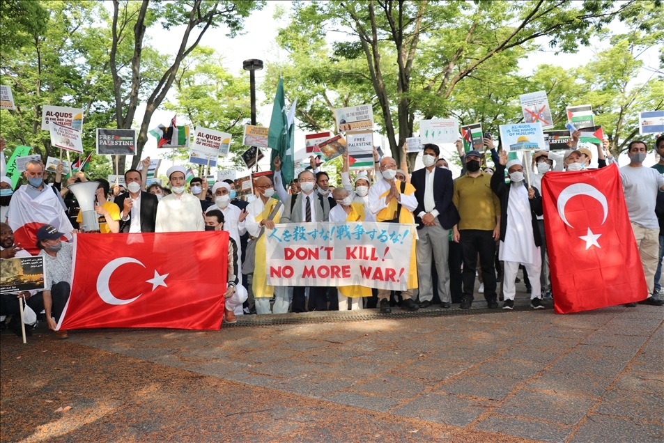 Japonya'da "Filistin Dayanışması ve Kudüs" gösterisi düzenlendi