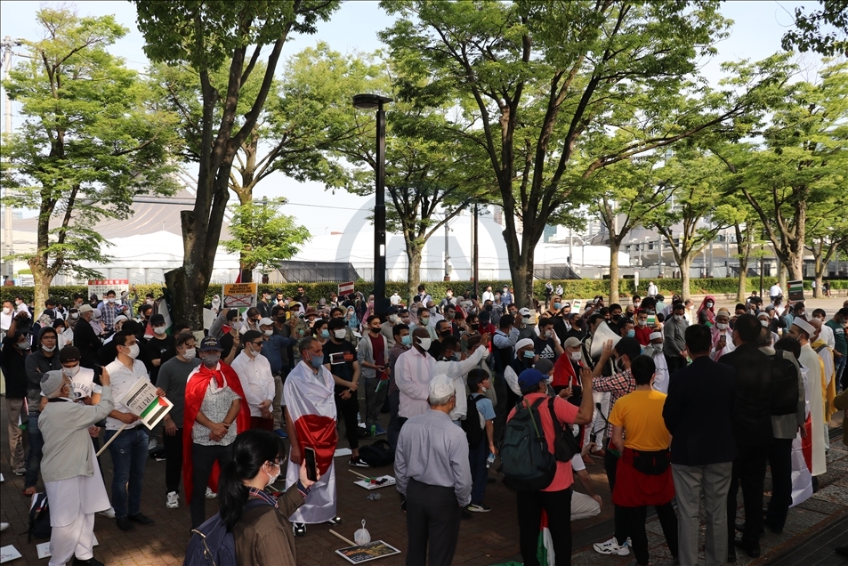 Japonya'da "Filistin Dayanışması ve Kudüs" gösterisi düzenlendi