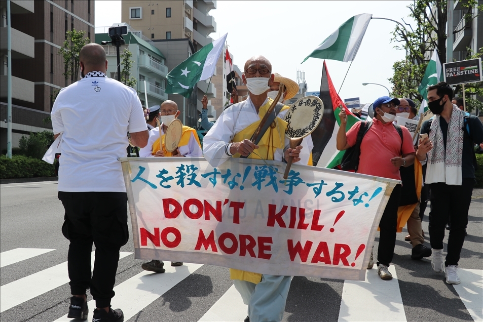 Japonya'da "Filistin Dayanışması ve Kudüs" gösterisi düzenlendi