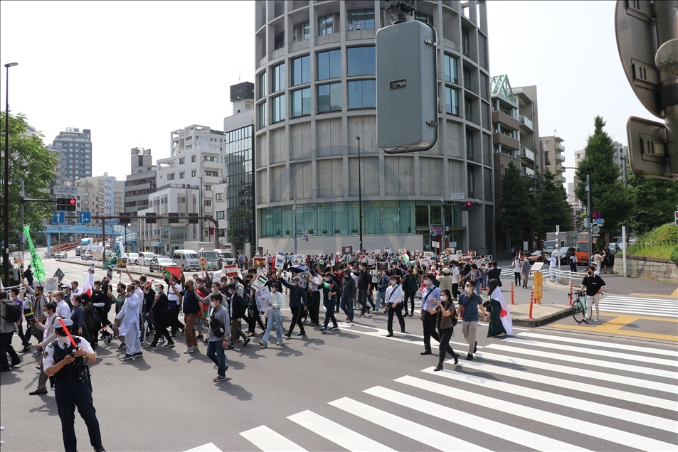 Japonya'da "Filistin Dayanışması ve Kudüs" gösterisi düzenlendi