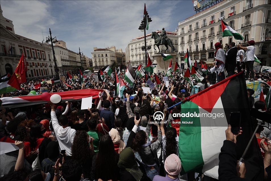 Protestas en Madrid contra los ataques israelíes en la mezquita de Al-Aqsa y la Franja de Gaza