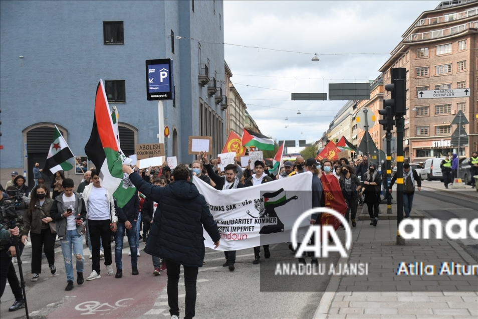 İsveç'te İsrail'in Filistin'e yönelik saldırıları protesto edildi