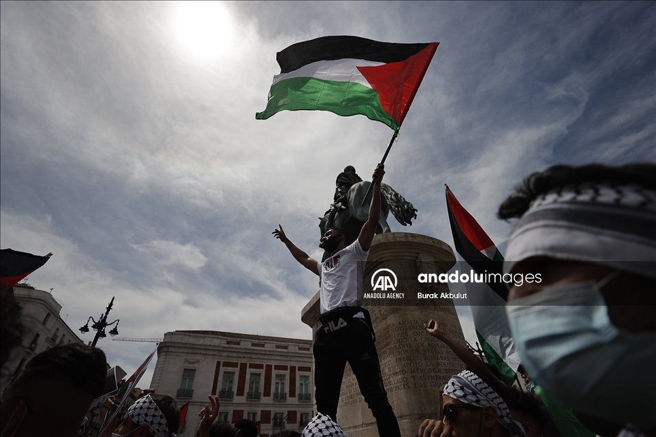 Protestas en Madrid contra los ataques israelíes en la mezquita de Al-Aqsa y la Franja de Gaza