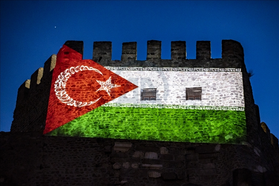 Символ Анкары окрасился в цвета флага Палестины