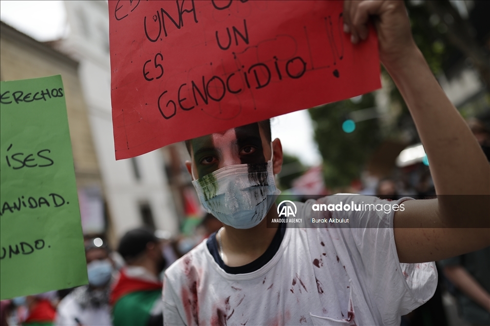 Protestas en Madrid contra los ataques israelíes en la mezquita de Al-Aqsa y la Franja de Gaza