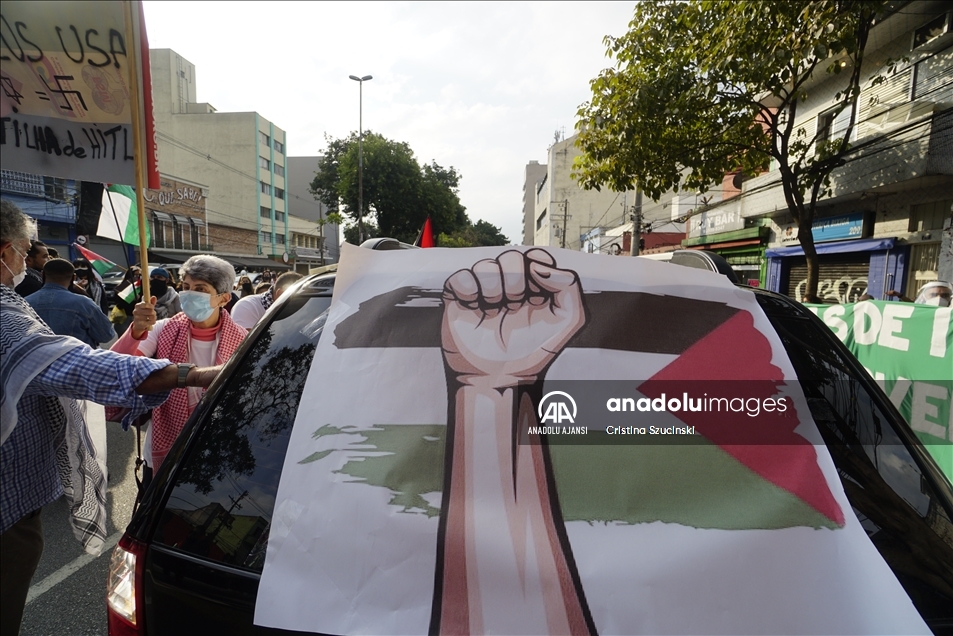 İsrail'in Filistinlilere yönelik saldırıları Brezilya'da protesto edildi  