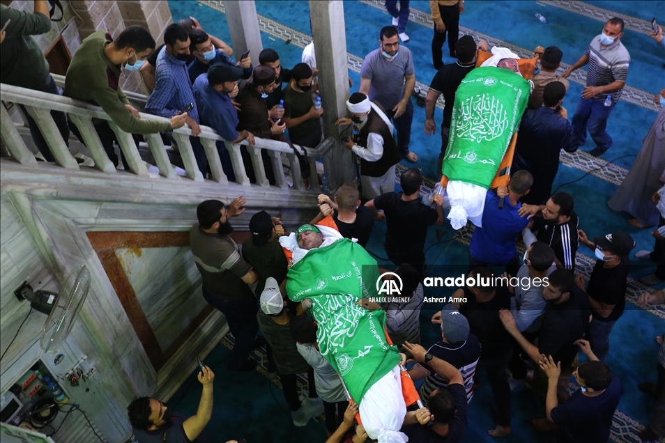 Funeral of 14 Palestinians killed in Israeli airstrikes in Gaza