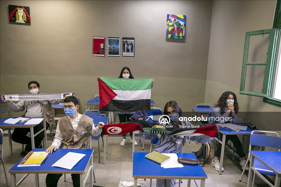رفضا للعدوان.. تلاميذ تونس يتضامنون مع فلسطين