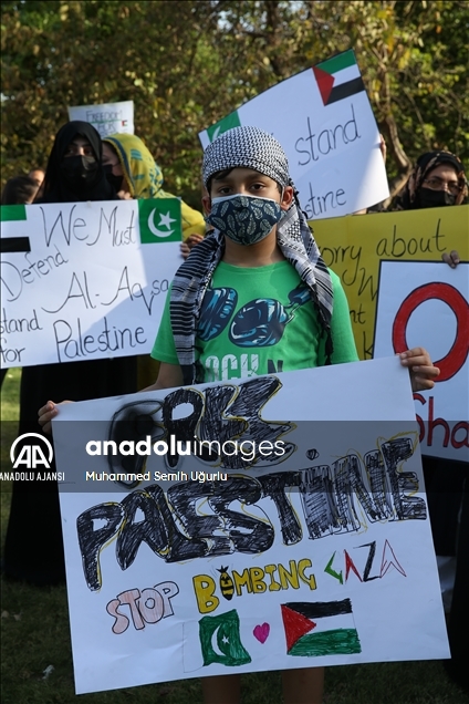 Pakistan’da İsrail’in Filistinlilere saldırıları protesto edildi