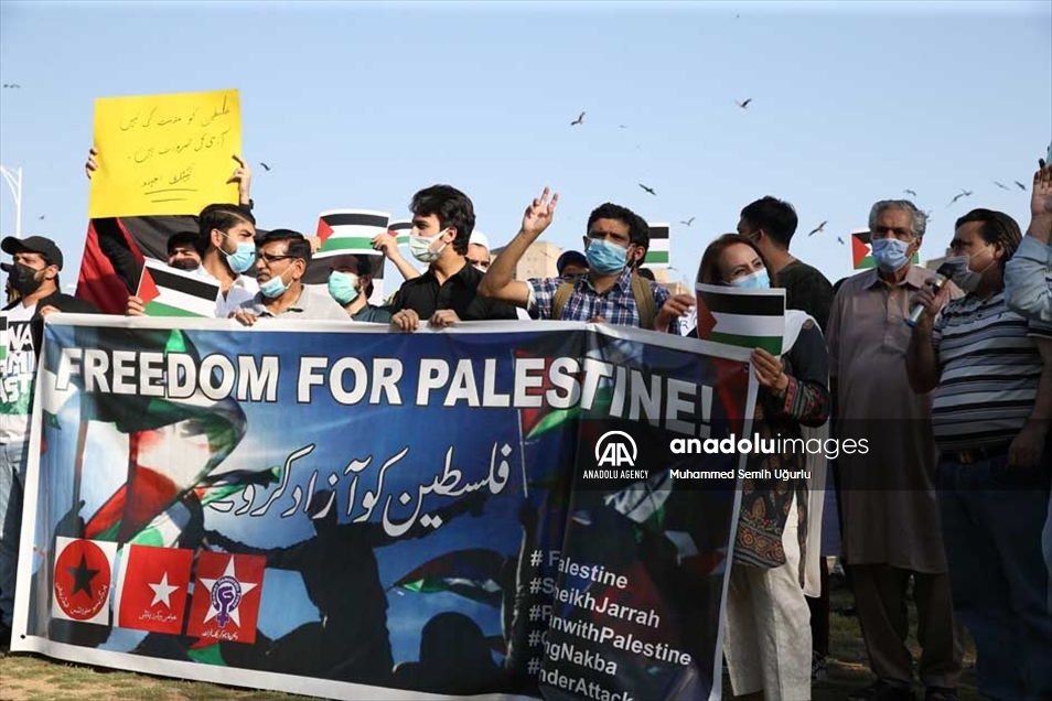 مظاهرات تعم مدن باكستان للتنديد بالعدوان الإسرائيلي على فلسطين