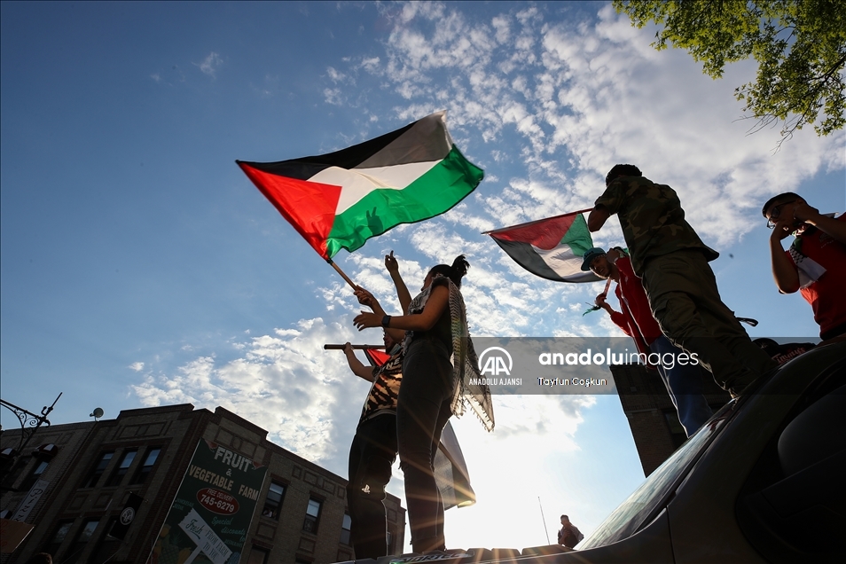 New York'da Filistin’e destek gösterisi