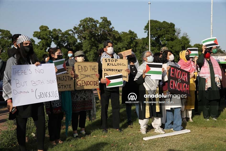 مظاهرات تعم مدن باكستان للتنديد بالعدوان الإسرائيلي على فلسطين