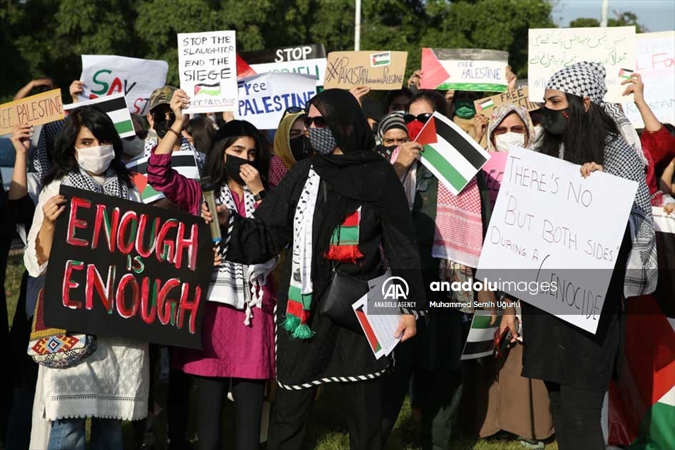 مظاهرات تعم مدن باكستان للتنديد بالعدوان الإسرائيلي على فلسطين